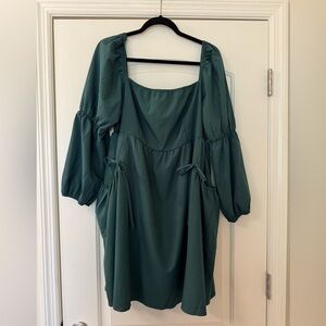 Hunter Green Square Neck Dress